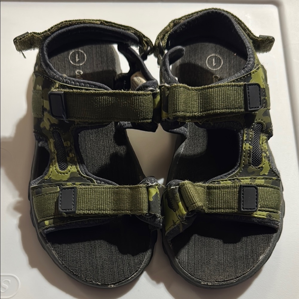 Kids Green Camouflage Sandals